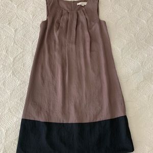 LOFT Size 0 taupe with black border sheath style dress